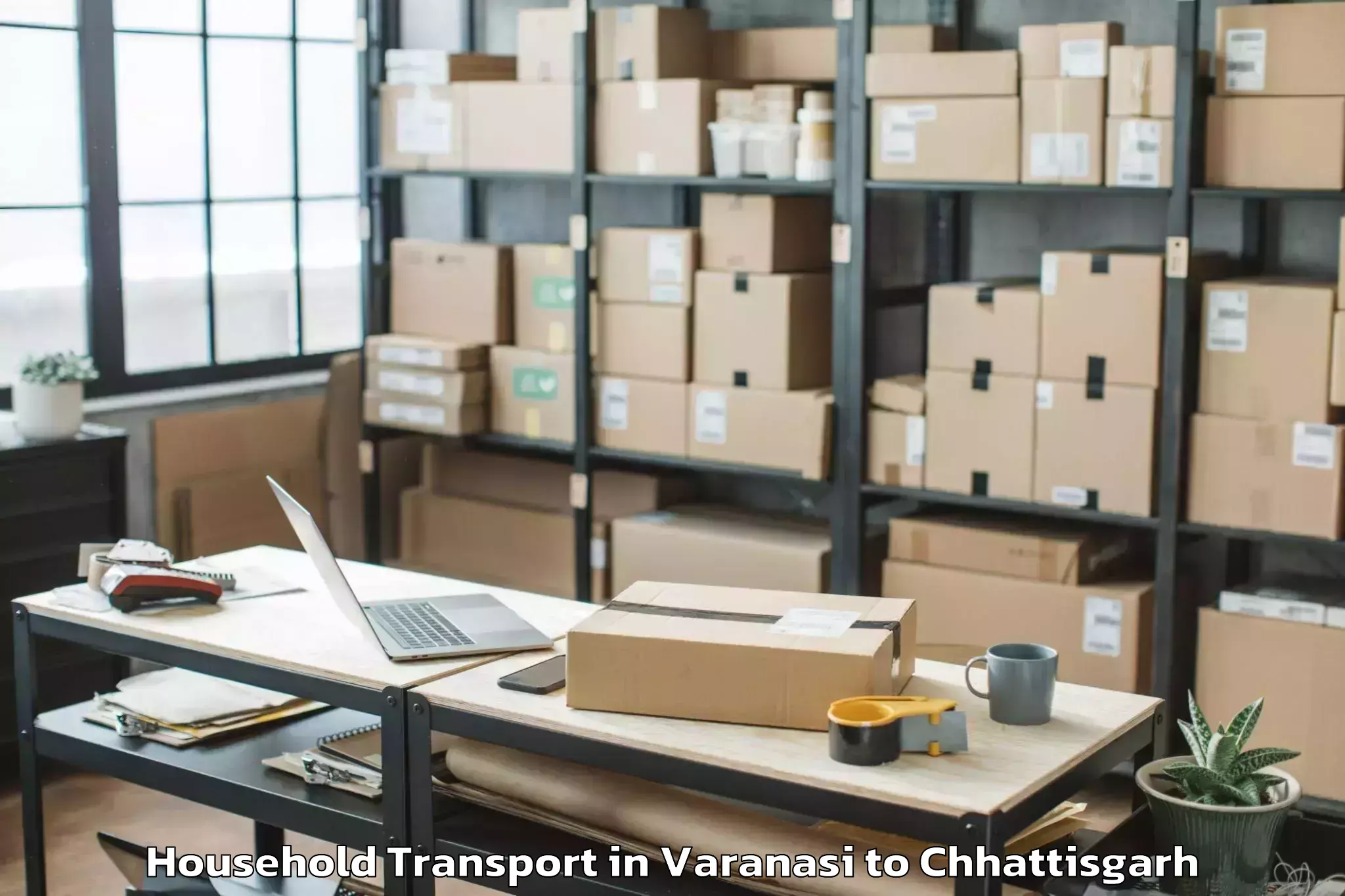 Trusted Varanasi to Korba Household Transport